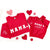 Picture of Personalized Mama & Mama's Valentine matching red Sweatshirts with custom names printed on sleeve