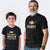 Gramps and Gramps Fishing Partner_short sleeve Graphic Matching T-Shirts for Grandpa and Grandchild_Models Black color at TeeLikeYours.com