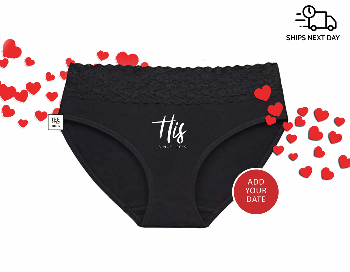 His & Hers - Couple Matching Underwear | Panties and Boxer Brief Set |  Husband Wife Valentine's Day gift | Wedding Anniversary Custom Gift