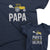 Papa and Papa's Little Helper_short sleeve Graphic Matching T-Shirts for Grandpa and Grandchild_Zoom Navy color at TeeLikeYours.com
