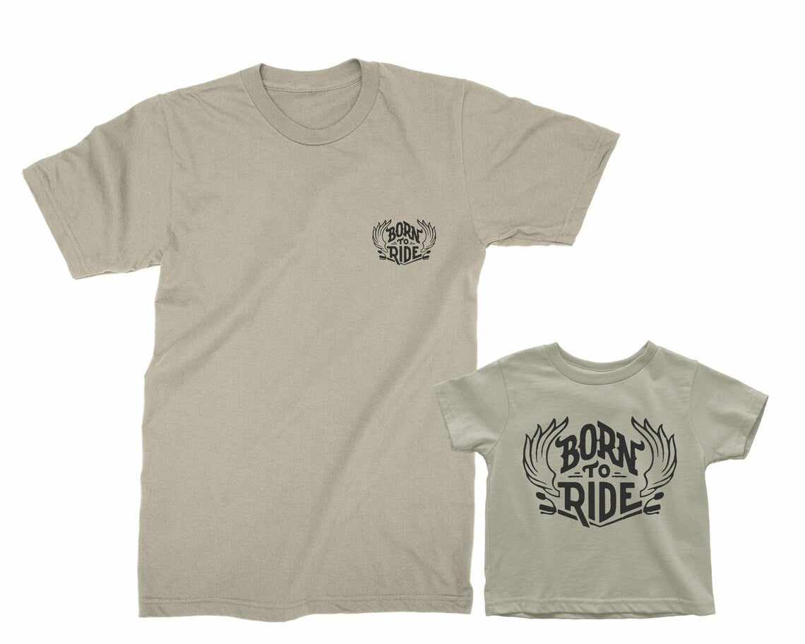 Dad & Baby Motorcycle Matching Shirts – Born to Ride Biker Tees