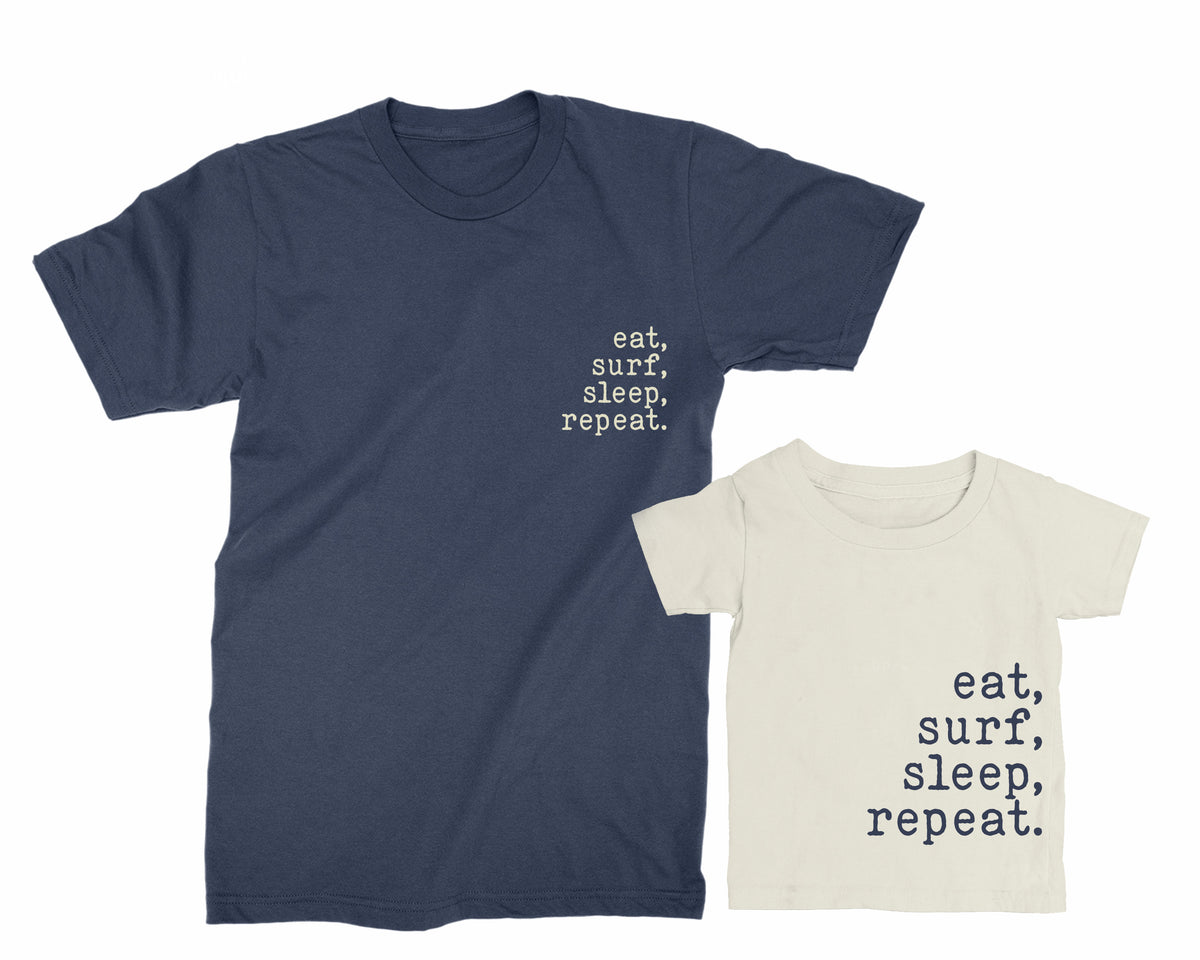 Dad & Kid Surf Matching Shirts – Eat Surf Sleep Repeat Tees