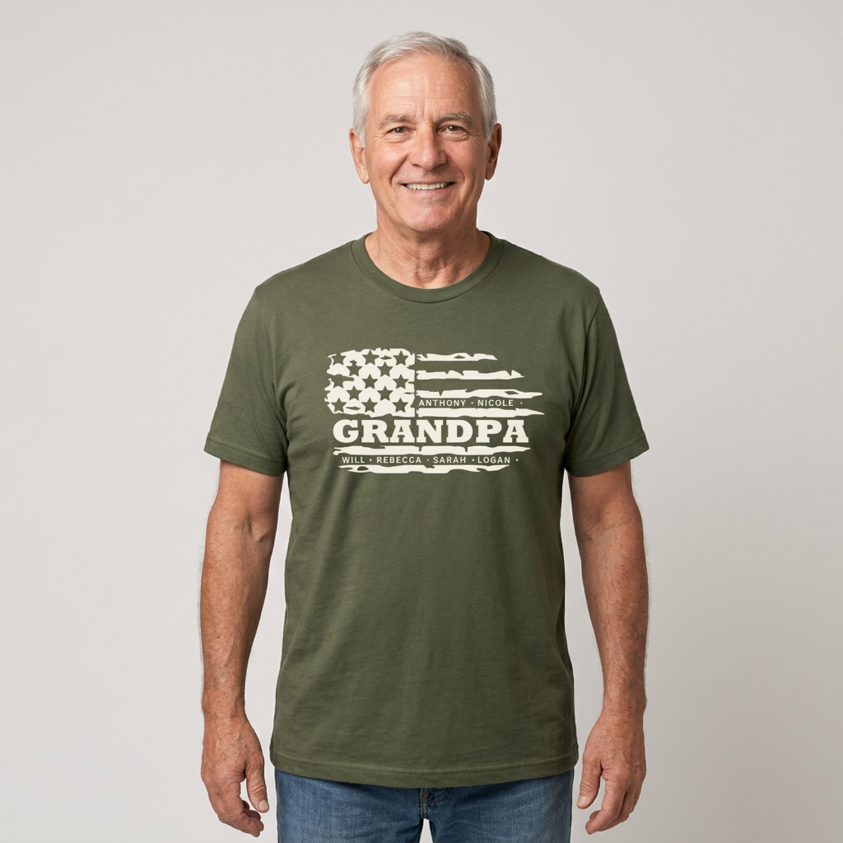 personalized-grandpa-american-flag-t-shirt-military-green-studio