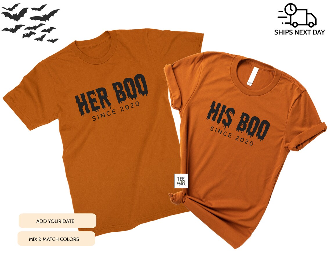 Her Boo & His Boo Matching Halloween Shirts – Couple Halloween T-Shirts