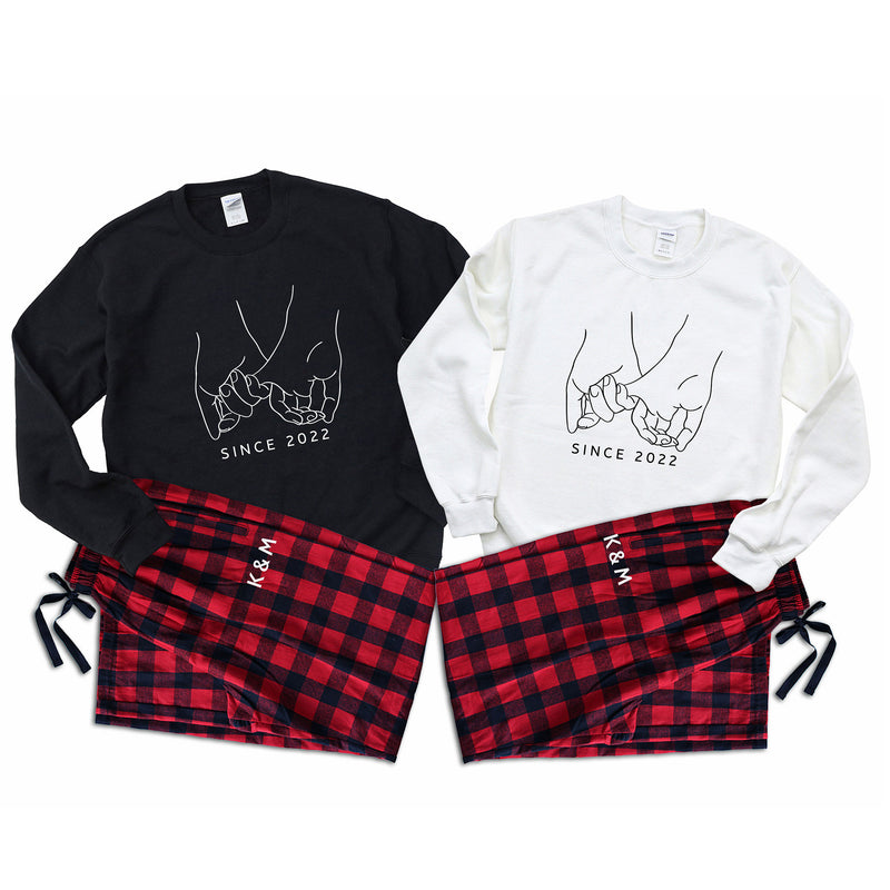 Plaid Pajamas Matching Pj Set Couple Christmas Pinky Promise