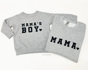 Mama & Mama's Boy Matching Sweatshirts, Mama Sweatshirt, Mom to be gift, Mather Son Shirt, Baby shower gift, New Mom Gift, Boy Mom Gift-gray