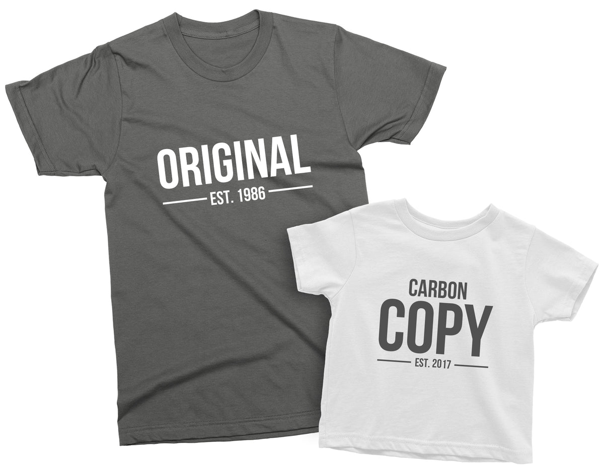 Original & Carbon Copy Personalized Matching Shirts – Dad & Kid Tees