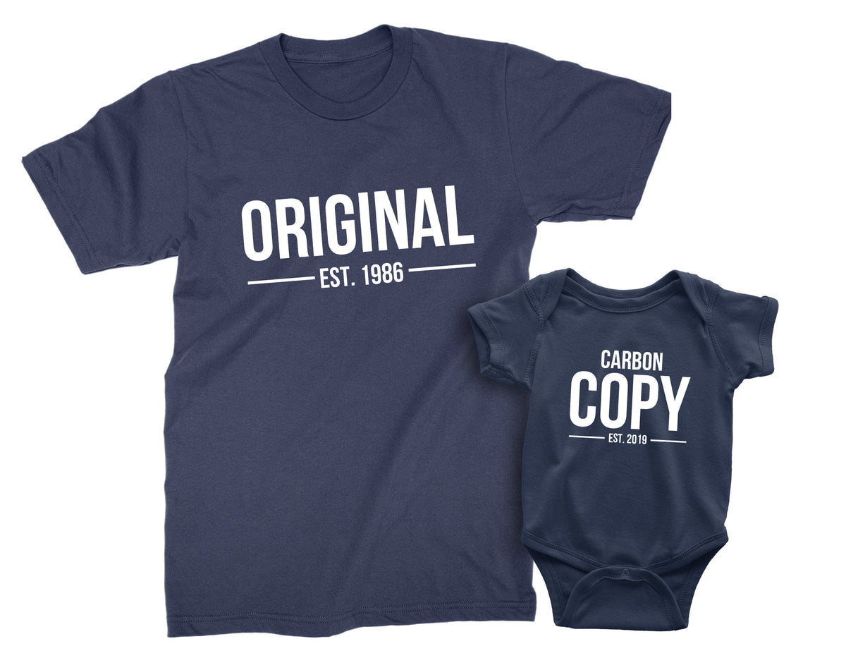 Original & Carbon Copy Personalized Matching Shirts – Dad & Kid Tees