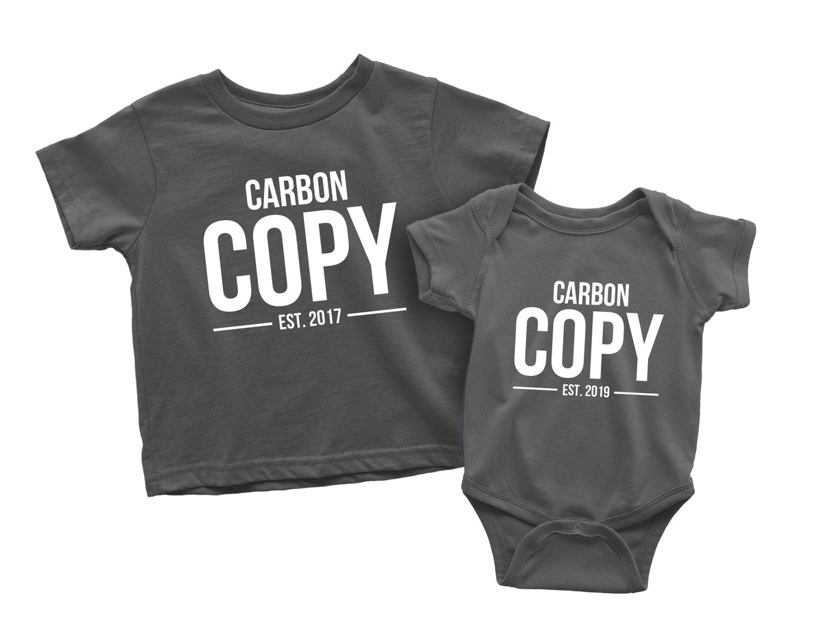 Original & Carbon Copy Personalized Matching Shirts – Dad & Kid Tees
