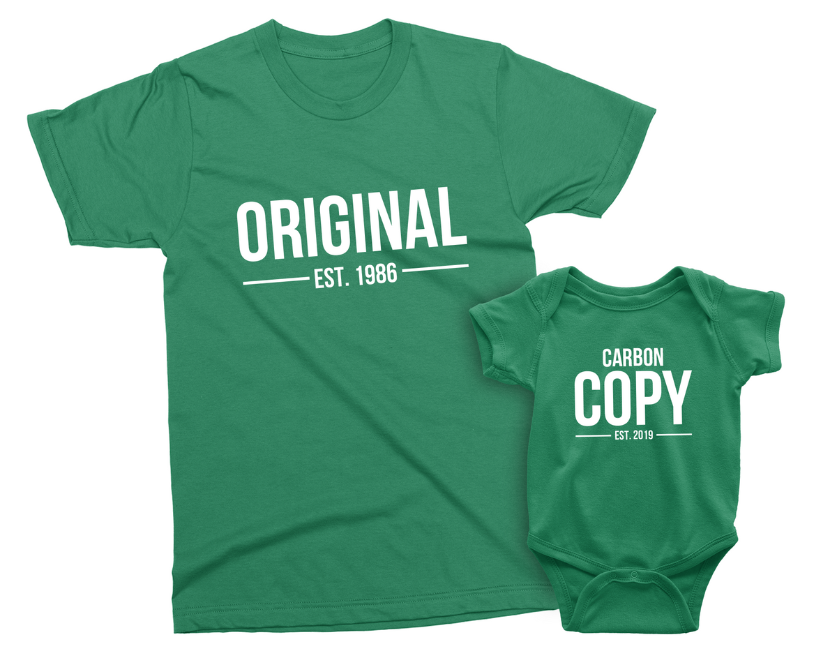 Original & Carbon Copy Personalized Matching Shirts – Dad & Kid Tees