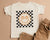 Pumpkin Checkered Smiley Face. Halloween T-shirt for Kids. Halloween Toddler Shirt. Pumpkin Baby Shirt. Fall Checkered Retro baby t-shirt.