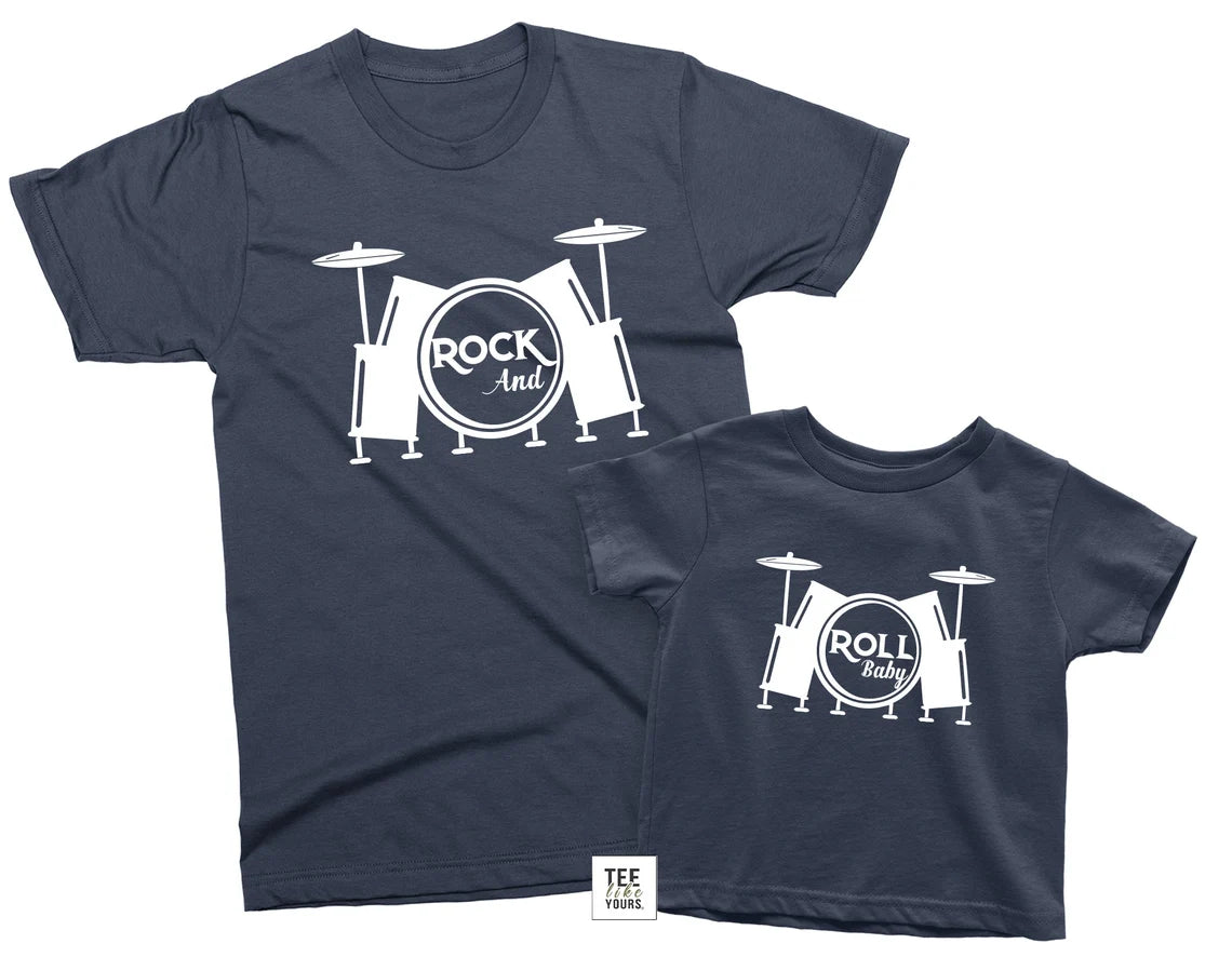 Rock N Roll Baby Matching Shirts – Dad & Kid Music Band Tees