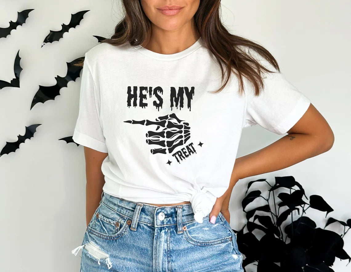 She's My Trick & He's My Treat Matching Halloween Shirts – Couples Trick or Treat T-Shirts