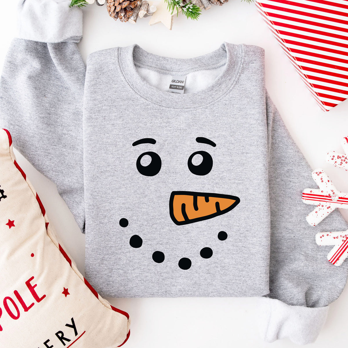 Snowman & Snowwoman Matching Christmas Sweatshirt and Flannel Pajama Set – Cute Couples Holiday Loungewear Outfit | Perfect Christmas Gift for Couples | Price per Set