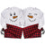 Snowman & Snowwoman Face couple matching pajamas | Red buffalo plaid pajama pants, Christmas Pajamas for couple, Holiday matching pajamas.