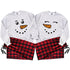 Snowman & Snowwoman Matching Christmas Sweatshirt and Flannel Pajama Set – Cute Couples Holiday Loungewear Outfit | Perfect Christmas Gift for Couples | Price per Set