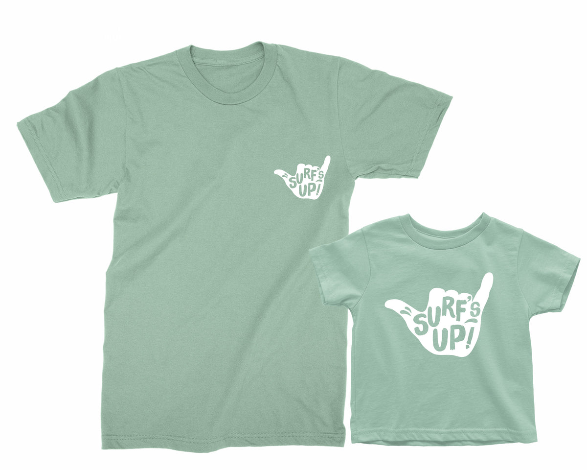 Dad & Kid Beach Matching Shirts – Surf’s Up Summer Family Tees