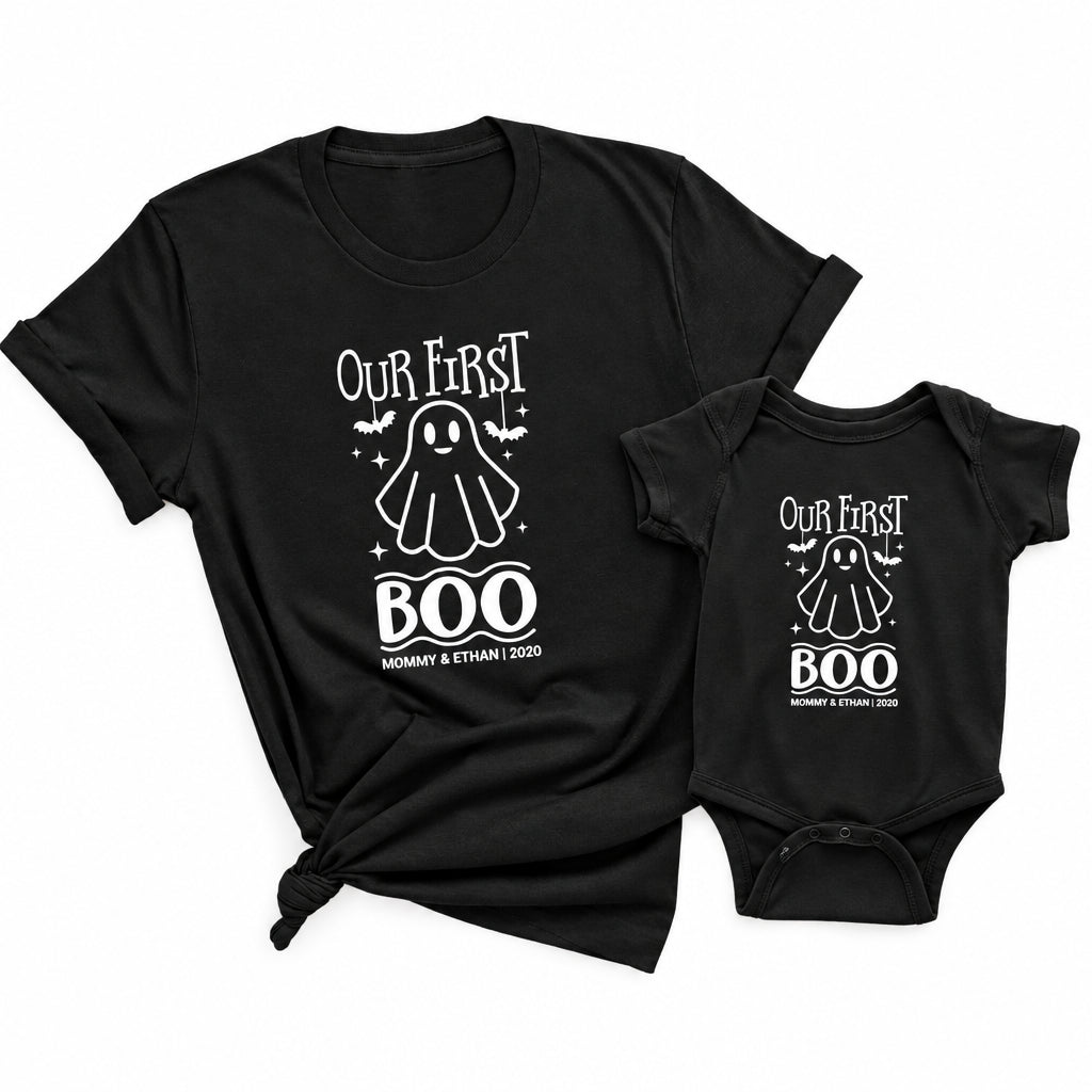 Our First Family Boo Matching Halloween Shirts – Personalized Baby's 1st Halloween Outfit