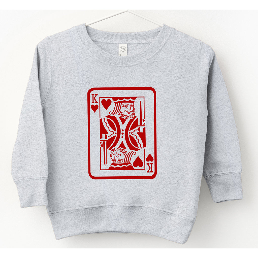 Toddler Valentine’s Day long sleeve sweatshirt in athletic heather color for mom and son matching outfit