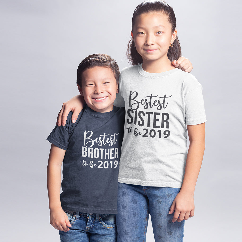 Bestest Brother Sister to Be_Pregnansy Announcement Graphic T-Shirts_Matching Siblings shirts at TeeLikeYours.com