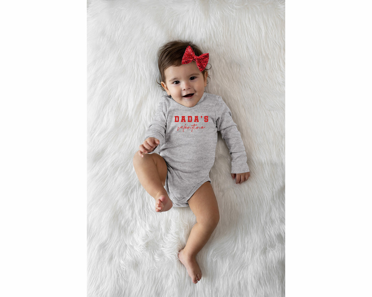 DADA & Dada’s Valentine Matching Outfits – Father & Daughter Valentine’s Day Sweatshirt Set with Baby One-Piece