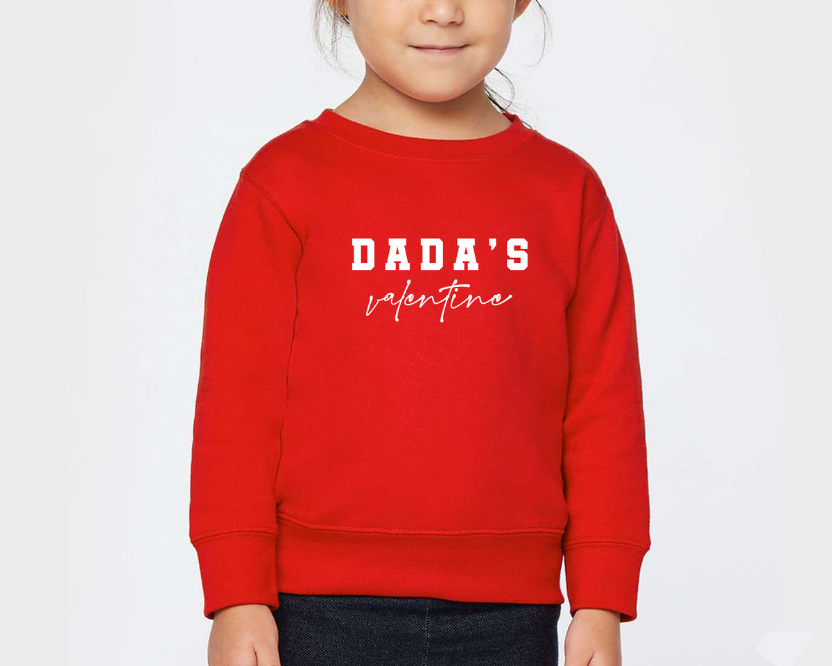 DADA & Dada’s Valentine Matching Outfits – Father & Daughter Valentine’s Day Sweatshirt Set with Baby One-Piece