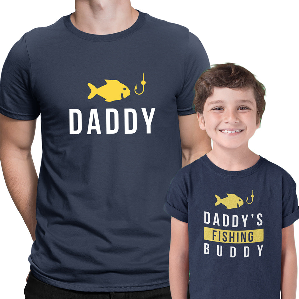 Daddy's Fishing Buddy- Fishing Father and Kid Matching Outfit