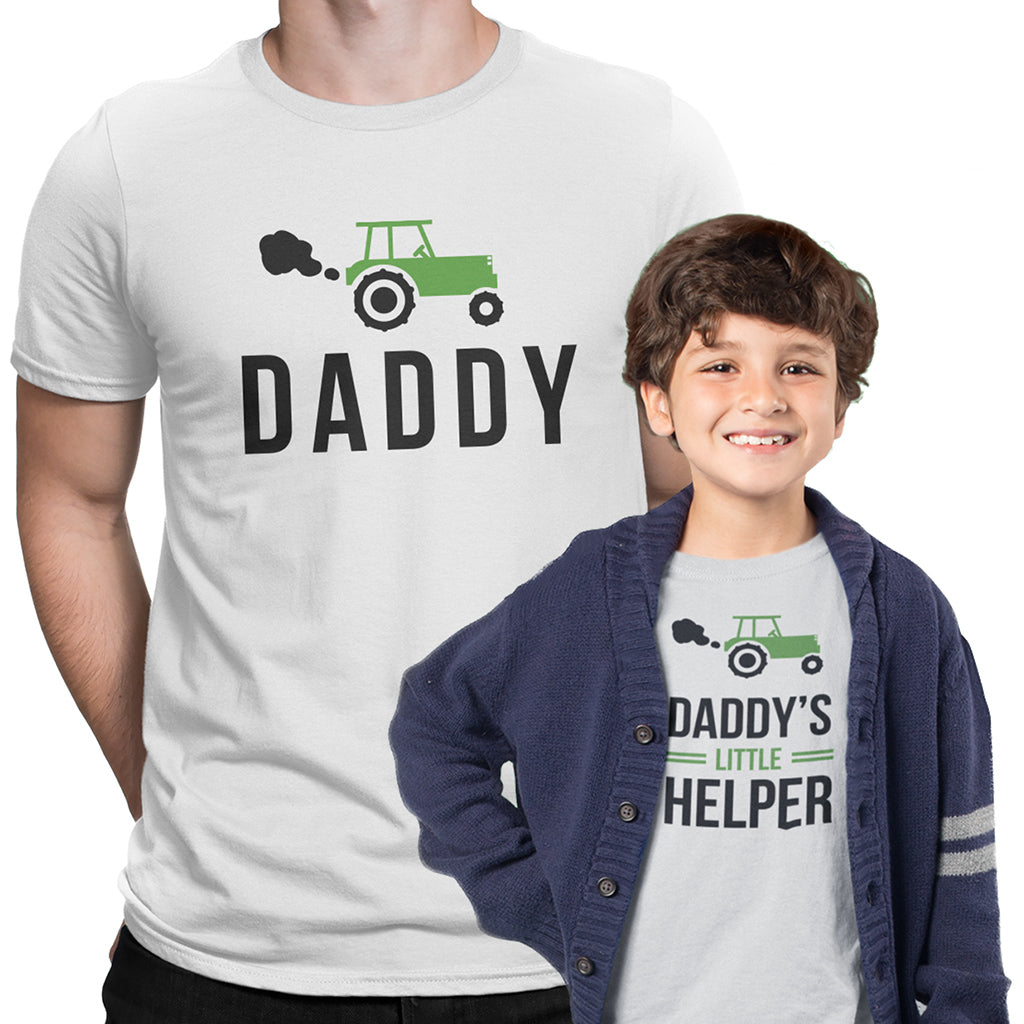 Daddy and Daddy's Little Helper- Matching T Shirts for Daddy and Me unisex M / Navy