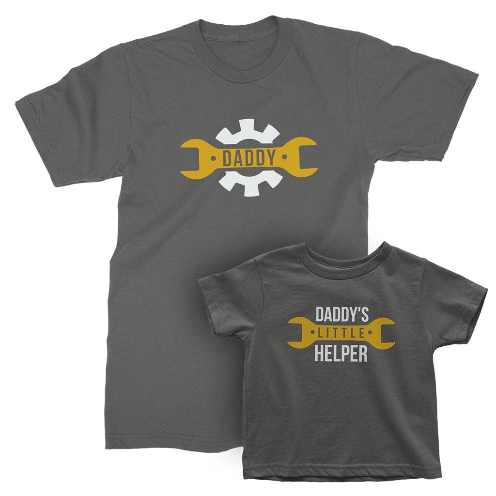 Daddy & Daddy's Little Helper. Father's Day gift for Father, Son, Daughter,  Baby. Matching Mechanic T-shirt Set. Father Son matching tees.
