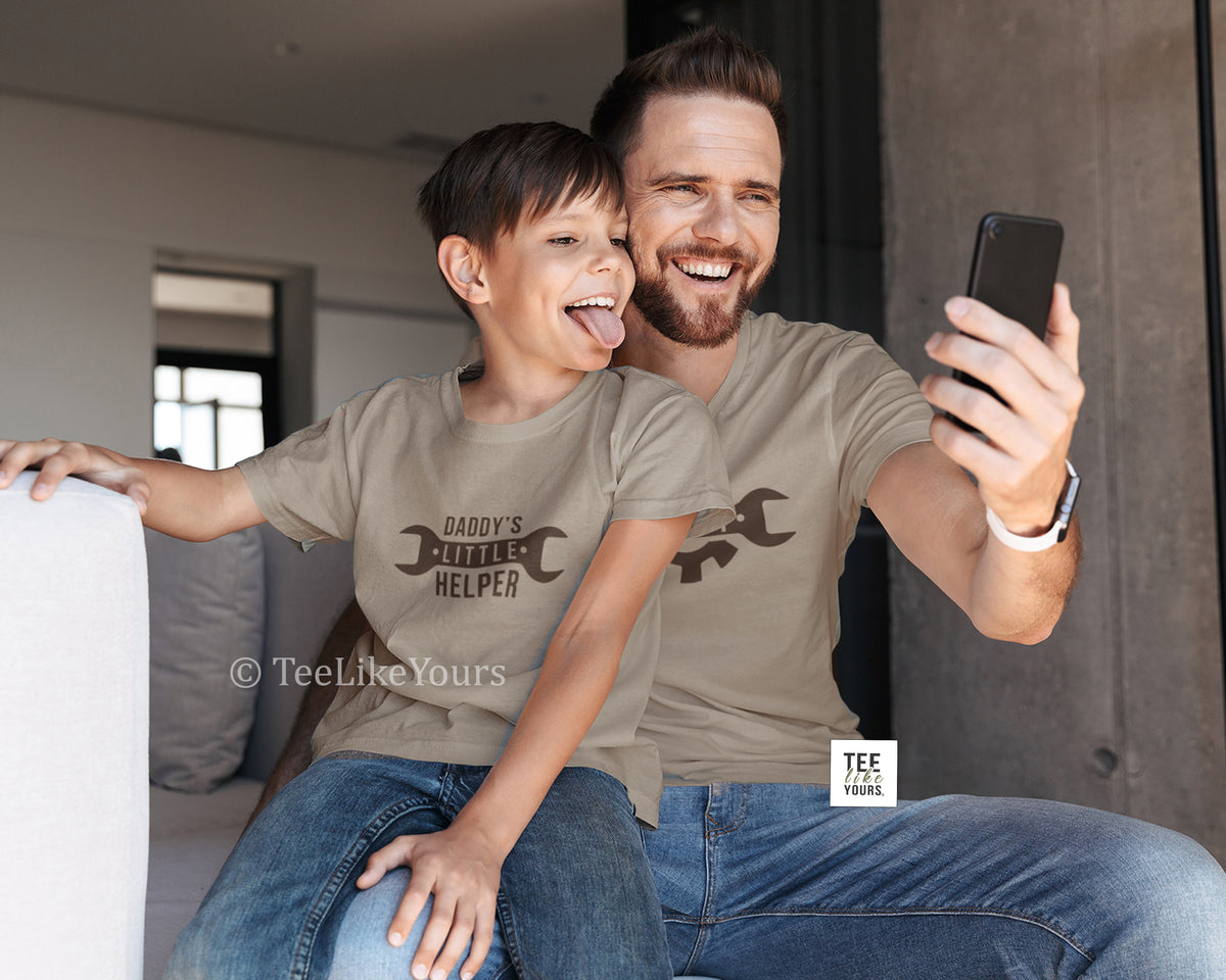 Daddy and Daddys Little Helper | Mechanic Matching t-shirts for Father and Kids | Fathers Day gift idea | Black Print | Price per item