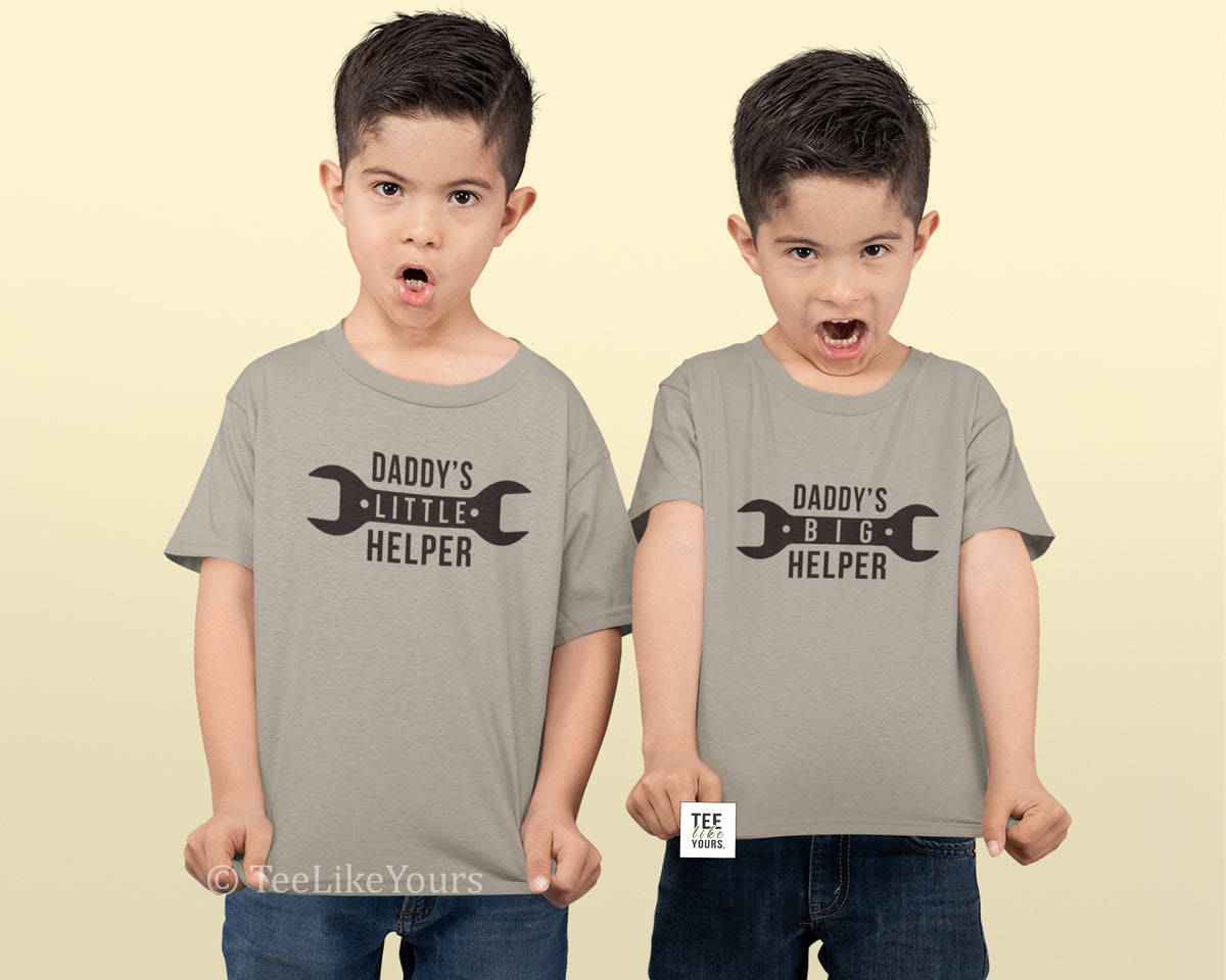 Daddy and Daddys Little Helper | Mechanic Matching t-shirts for Father and Kids | Fathers Day gift idea | Black Print | Price per item