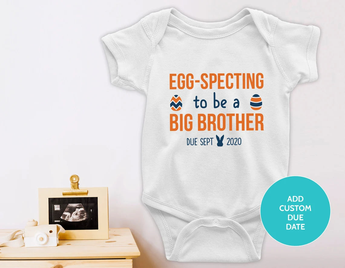 Big Brother Pregnancy Announcement | Easter Pregnancy Announcement Siblings Shirt | Egg - Specting to be a big brother | Funny Baby Reveal