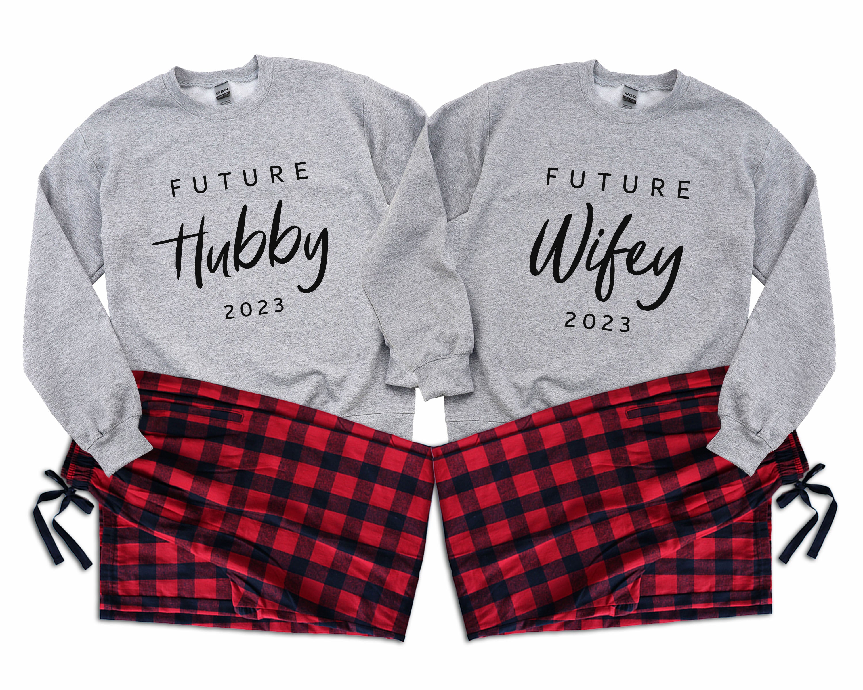 For Couples Hubby Wifey Pjs Hubby Wifey His And Hers Personalised