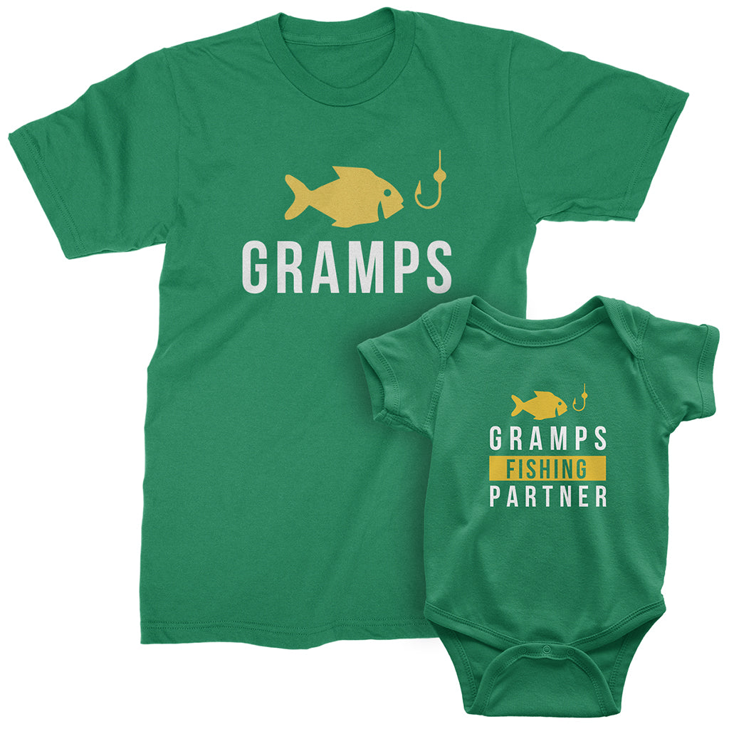 Gramps and Gramps Fishing Partner - Matching T-Shirts for Grandpa and  Grandchild