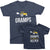 Gramps and Gramps Little Helper_short sleeve Graphic Matching T-Shirts for Grandpa and Grandchild_Farm style with Tractor_Navy color at TeeLikeYours.com