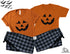 His & Hers - Pumpkin Face Jack O Lantern Matching Halloween Pajamas for couples.