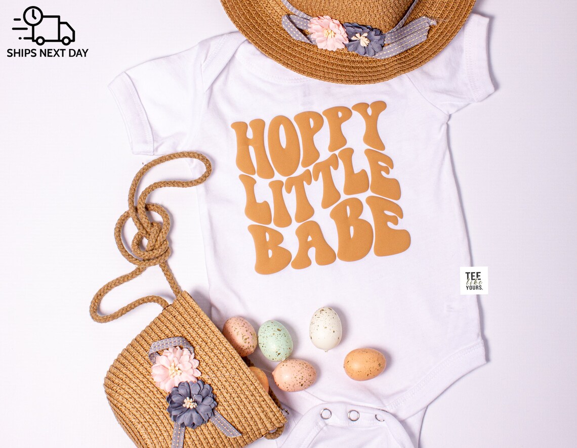 Hoppy Little Dude and Babe - Easter Siblings Shirts babe onsie