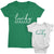 I Got Lucky and Lucky Mama_short sleeve Graphic Matching T-Shirts for Mommy and Me_White and Kelly Green at TeeLikeYours.com