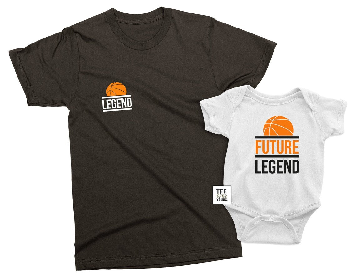 Legend & Future Legend | Matching Basketball T-shirts for Father and Kids | Casual Basketball outfit | Dad's Birthday Gift Idea | New dad gift | Fathers Day gift | Price per item
