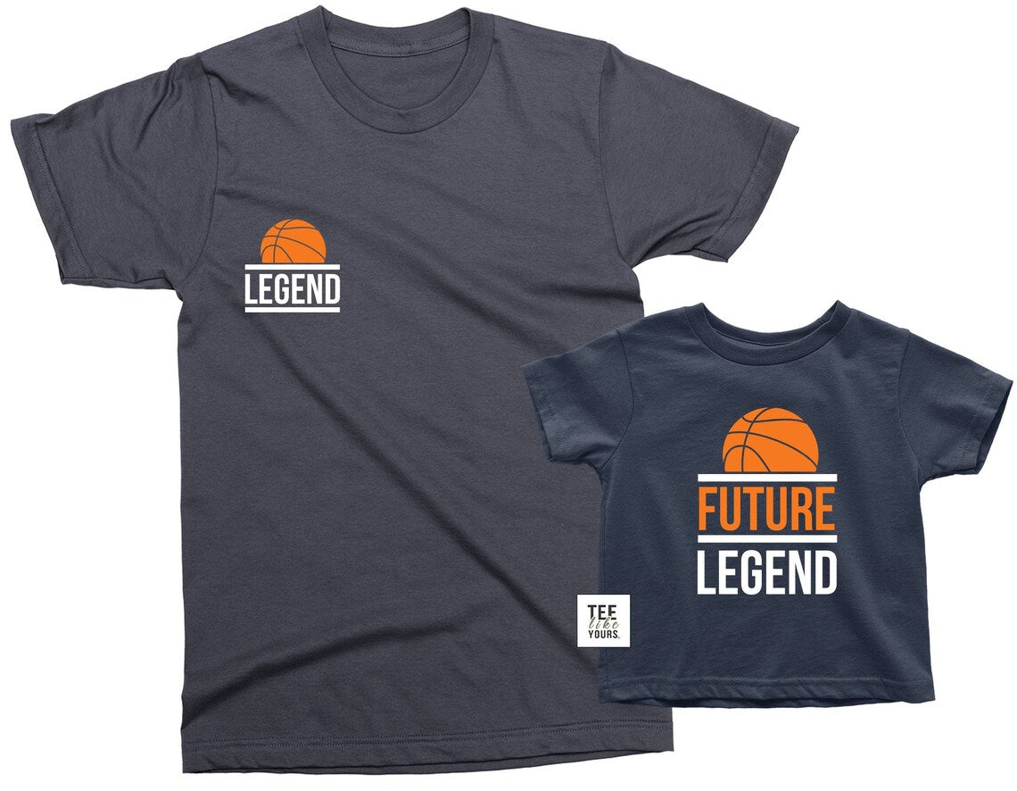 Legend & Future Legend | Matching Basketball T-shirts for Father and Kids | Casual Basketball outfit | Dad's Birthday Gift Idea | New dad gift | Fathers Day gift | Price per item