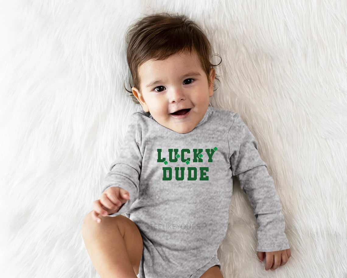 Lucky Mama & Lucky Dude St Patricks Day Sweatshirts for Mom and Baby. Mommy and Me Outfit, Shamrock Sweatshirts, Baby St Patrick's Day shirt