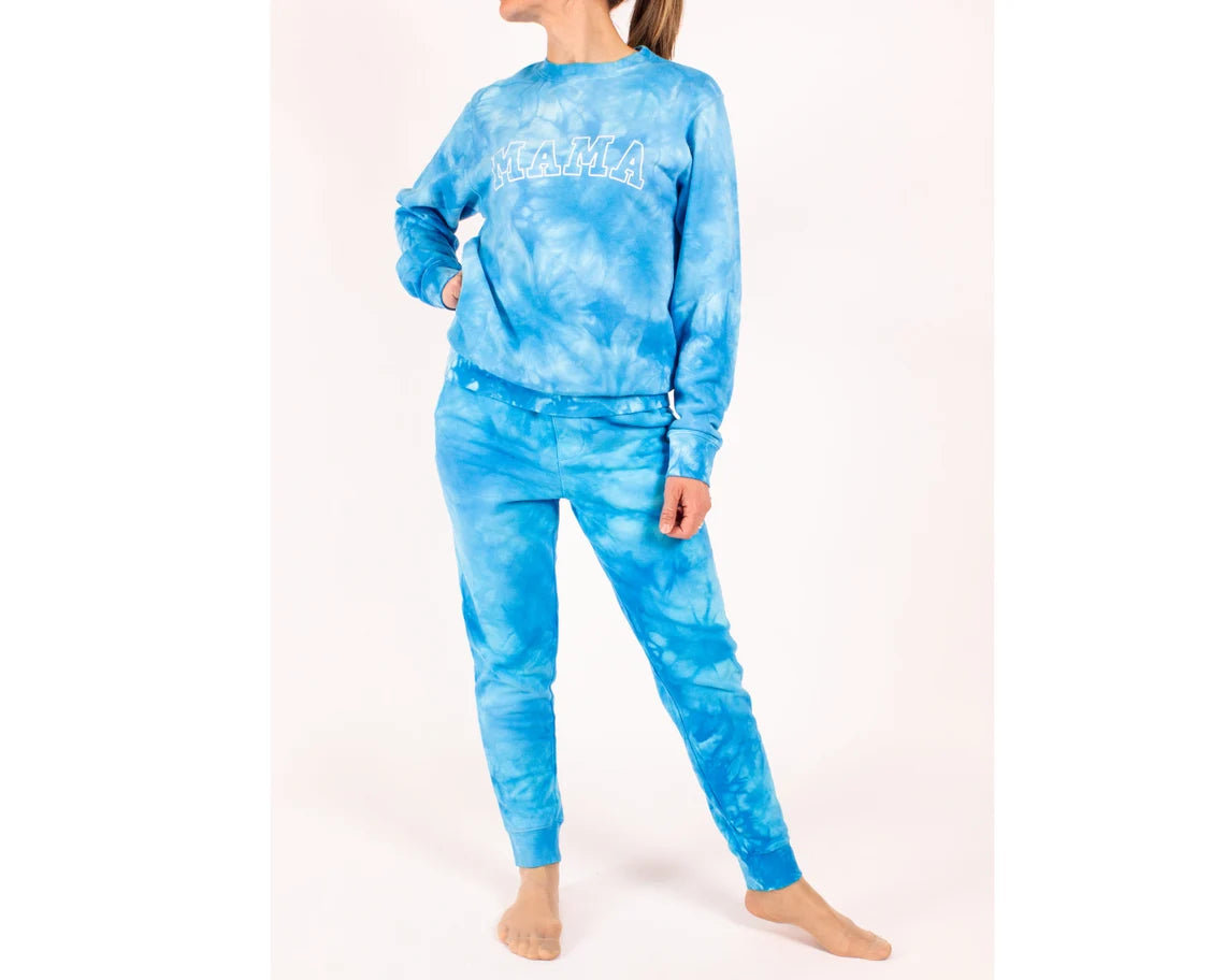 Mama Tie-Dyed Blue Sweatshirt, Gift For New Mom, Boy Mom Sweatshirt, Mother's Day Gift, Boy Mom Gift, Blue Mama Sweatshirt, Mom's birthday