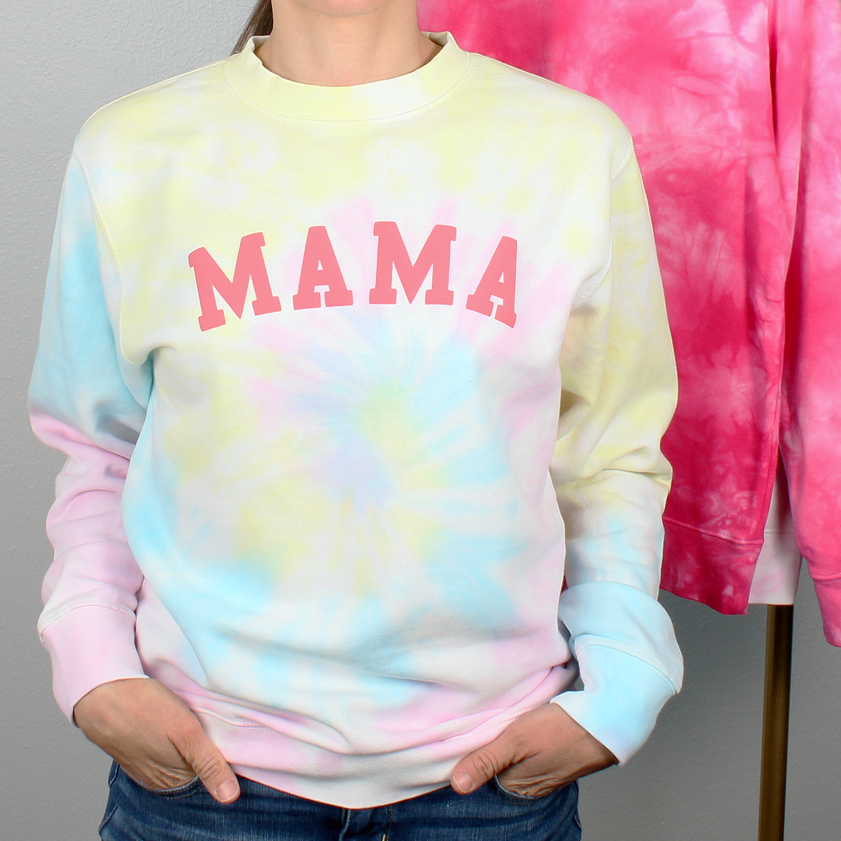 Tie Dye Mama Sweatshirt, Mother's day gift, Valentine Gift for Mom, New Mom Gift, Holiday Gift for Mom, Birthday Gift, Mama Crewneck Sweater
