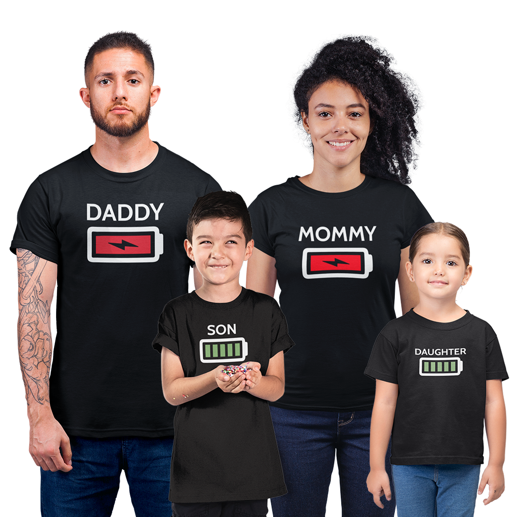 Mommy daddy and top baby matching outfits