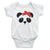 Panda Red Headband White Short Sleeve Graphic Baby One Pice by TeeLikeYours.com