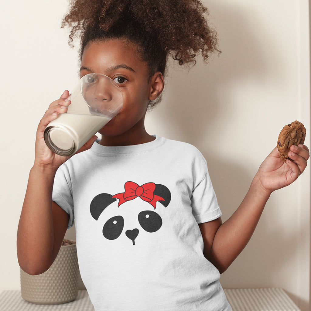 Panda Red Headband White Short Sleeve Graphic Kids T-shirt.com