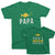 Papa and Papa's Fishing Partner_short sleeve Graphic Matching T-Shirts for Grandpa and Grandchild_Kelly Green color at TeeLikeYours.com