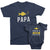 Papa and Papa's Fishing Partner_short sleeve Graphic Matching T-Shirts for Grandpa and Grandchild_Navy color at TeeLikeYours.com