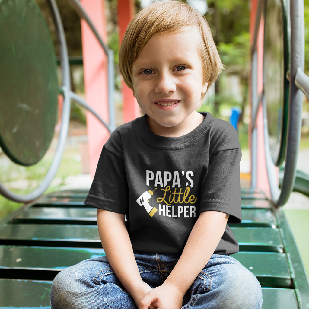 Papa and Papa's Little Helper_with Drill_Graphic Matching T-Shirts at TeeLikeYours.com