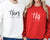 His & Hers couple matching sweatshirt and flannel pajama set with custom year and names 10